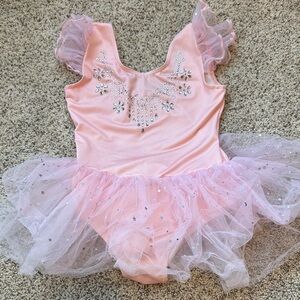Pink Sparkle Girls Leo Dance Costume tutu size 130